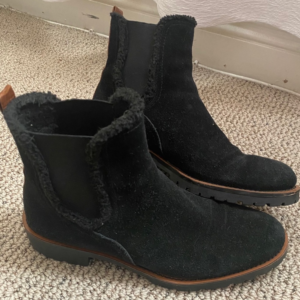 Sam Edelman Black Suede Boots Size 8
